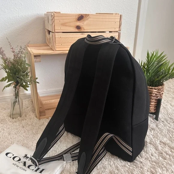 NWT🧸Coach Cargo Canvas Backpack in Black with Dust Bag CAM76 Fit 16" Laptop - Picture 3 of 5